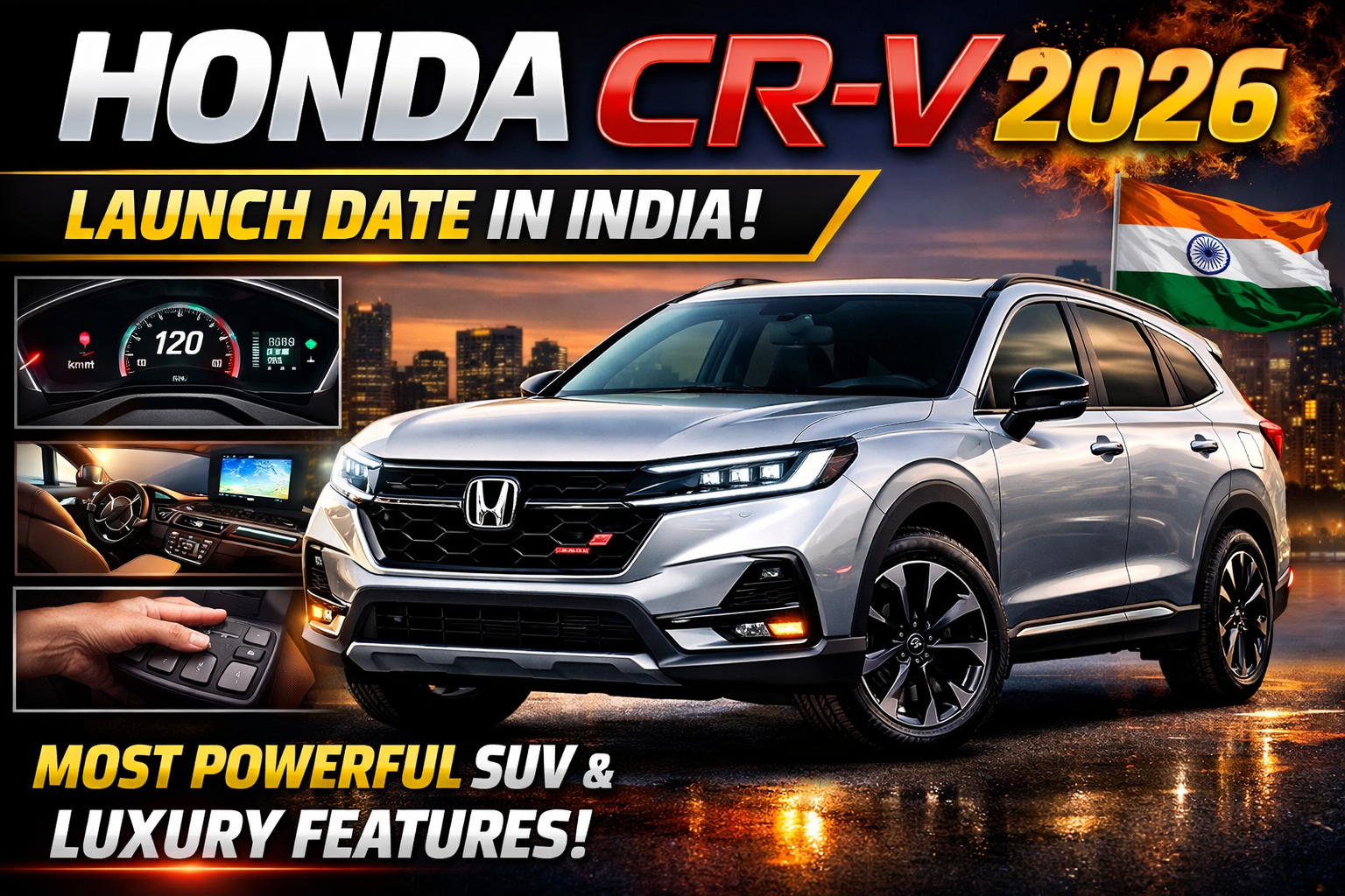 Honda CR-V car 2026 launch date in india || Most powerful SUV and luxury features